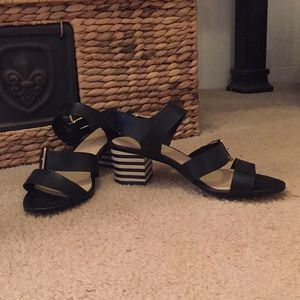 Kate Spade striped heels sandals 6.5